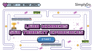 <p>Stand a chance to win $60 transit eVouchers simply by taking 25 public transport trips in a month with your EZ-Link or Concession card (SimplyGo / non-SimplyGo)! EZ-Link app users who switch over to SimplyGo app will get 2X the chance!</p>