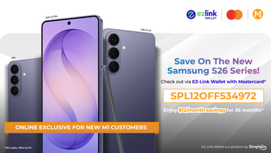 <p>Enjoy <strong>$12/month savings for 36 months</strong> on the Samsung S26 Series when checking out using EZ-Link Wallet with Mastercard. Apply code <strong>SPL12OFF534972 </strong>to unlock this deal.</p>